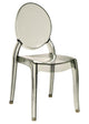 Chivari Smoke Clear Resin Oval Back Sophia Ghost Chair CGSRSM-ZG-T