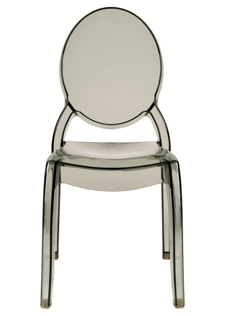 Smoke Clear Resin Oval Back Sophia Ghost Chair