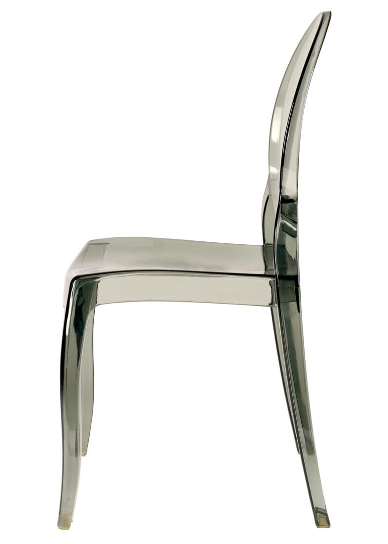 Chivari Smoke Clear Resin Oval Back Sophia Ghost Chair CGSRSM-ZG-T