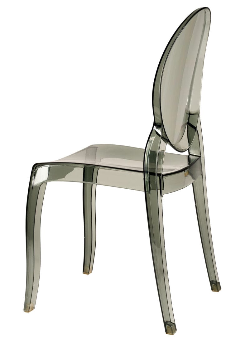 Chivari Smoke Clear Resin Oval Back Sophia Ghost Chair CGSRSM-ZG-T