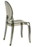 Chivari Smoke Clear Resin Oval Back Sophia Ghost Chair CGSRSM-ZG-T
