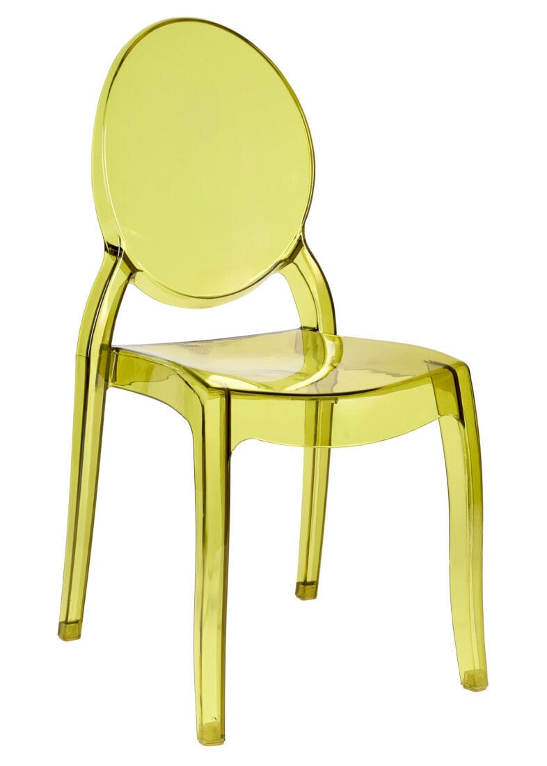 Vintage Green Clear Resin Oval Back Sophia Ghost Chair