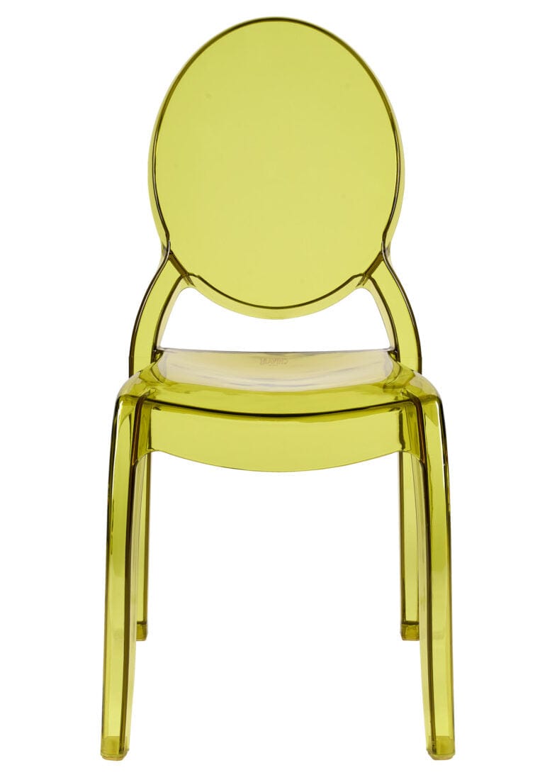 Vintage Green Clear Resin Oval Back Sophia Ghost Chair