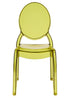 Chivari Vintage Green Clear Resin Oval Back Sophia Ghost Chair CGSRGR-ZG-T