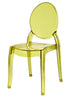Chivari Vintage Green Clear Resin Oval Back Sophia Ghost Chair CGSRGR-ZG-T