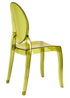 Chivari Vintage Green Clear Resin Oval Back Sophia Ghost Chair CGSRGR-ZG-T