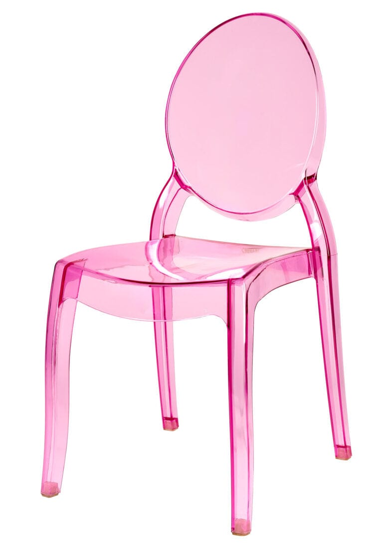 Chivari Fuchsia Clear Resin Oval Back Sophia Ghost Chair CGSRFU-ZG-T