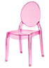 Chivari Fuchsia Clear Resin Oval Back Sophia Ghost Chair CGSRFU-ZG-T