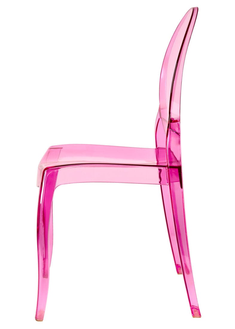 Chivari Fuchsia Clear Resin Oval Back Sophia Ghost Chair CGSRFU-ZG-T