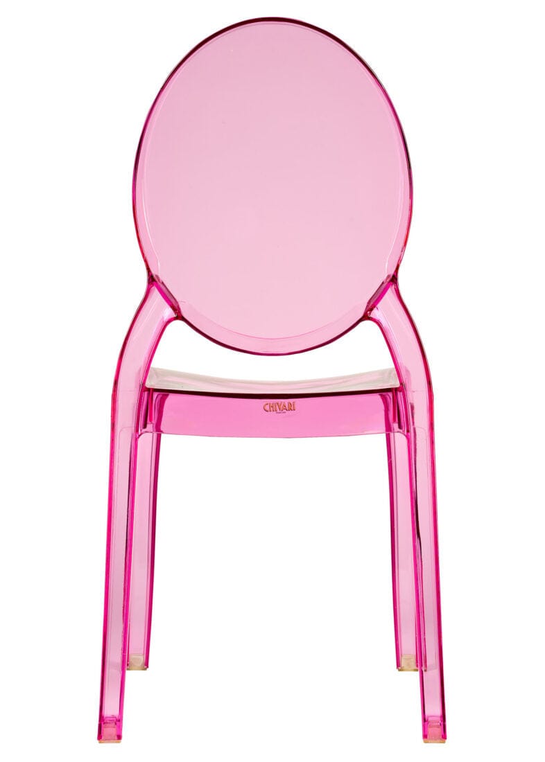 Chivari Fuchsia Clear Resin Oval Back Sophia Ghost Chair CGSRFU-ZG-T