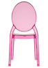 Chivari Fuchsia Clear Resin Oval Back Sophia Ghost Chair CGSRFU-ZG-T