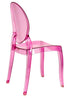 Chivari Fuchsia Clear Resin Oval Back Sophia Ghost Chair CGSRFU-ZG-T
