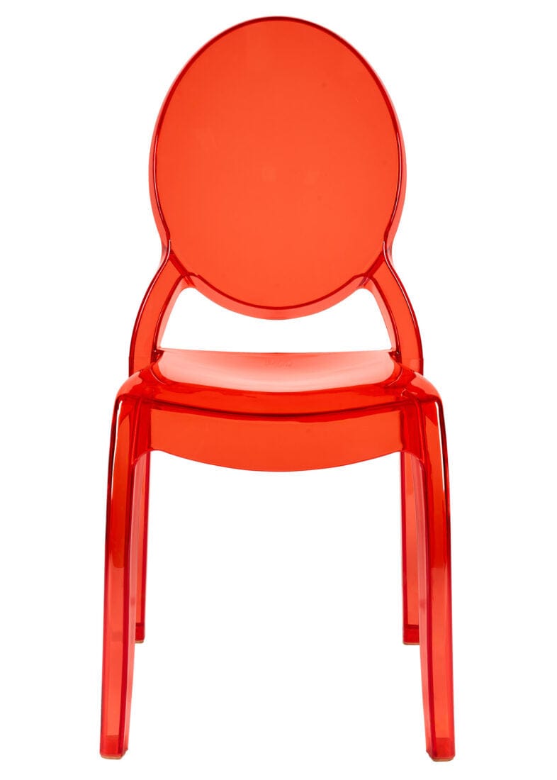 Red Clear Resin Oval Back Sophia Ghost Chair