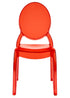 Chivari Red Clear Resin Oval Back Sophia Ghost Chair CGSRR-ZG-T
