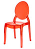 Chivari Red Clear Resin Oval Back Sophia Ghost Chair CGSRR-ZG-T