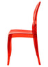 Chivari Red Clear Resin Oval Back Sophia Ghost Chair CGSRR-ZG-T