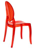Chivari Red Clear Resin Oval Back Sophia Ghost Chair CGSRR-ZG-T