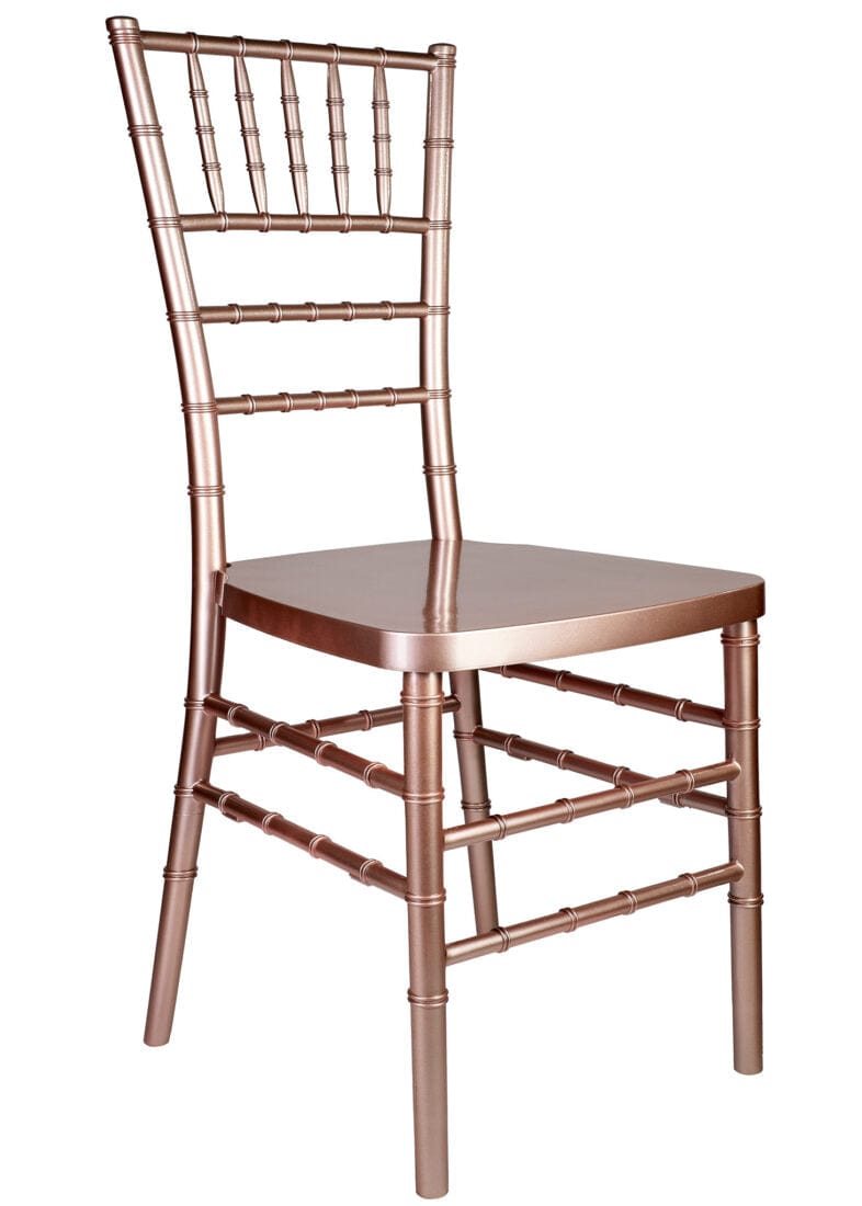 Chivari 128 Chiavari Chair Package - Sparkling Rose Gold Steel Skeleton™ Resin CCRRGSP-ST-128KT-AX