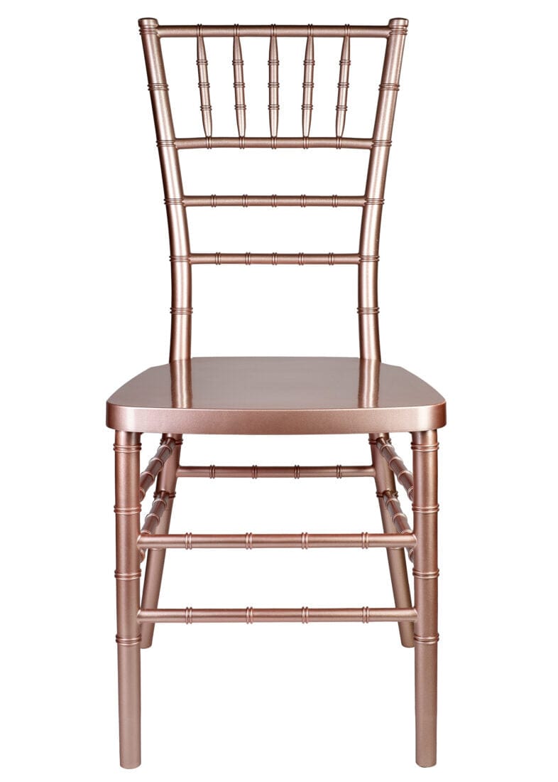 Chivari Sparkling Rose Gold Steel Skeleton™ Resin Chiavari Chair CCRRGSP-STEEL-AX-T
