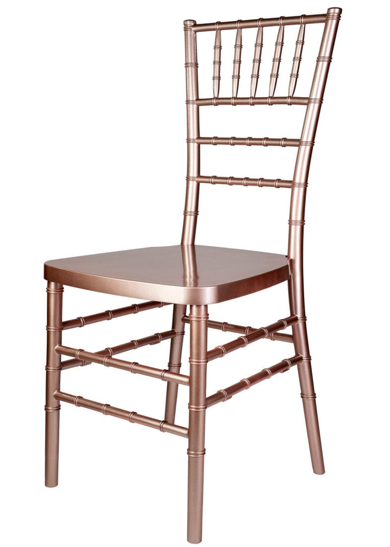Chivari Sparkling Rose Gold Steel Skeleton™ Resin Chiavari Chair CCRRGSP-STEEL-AX-T
