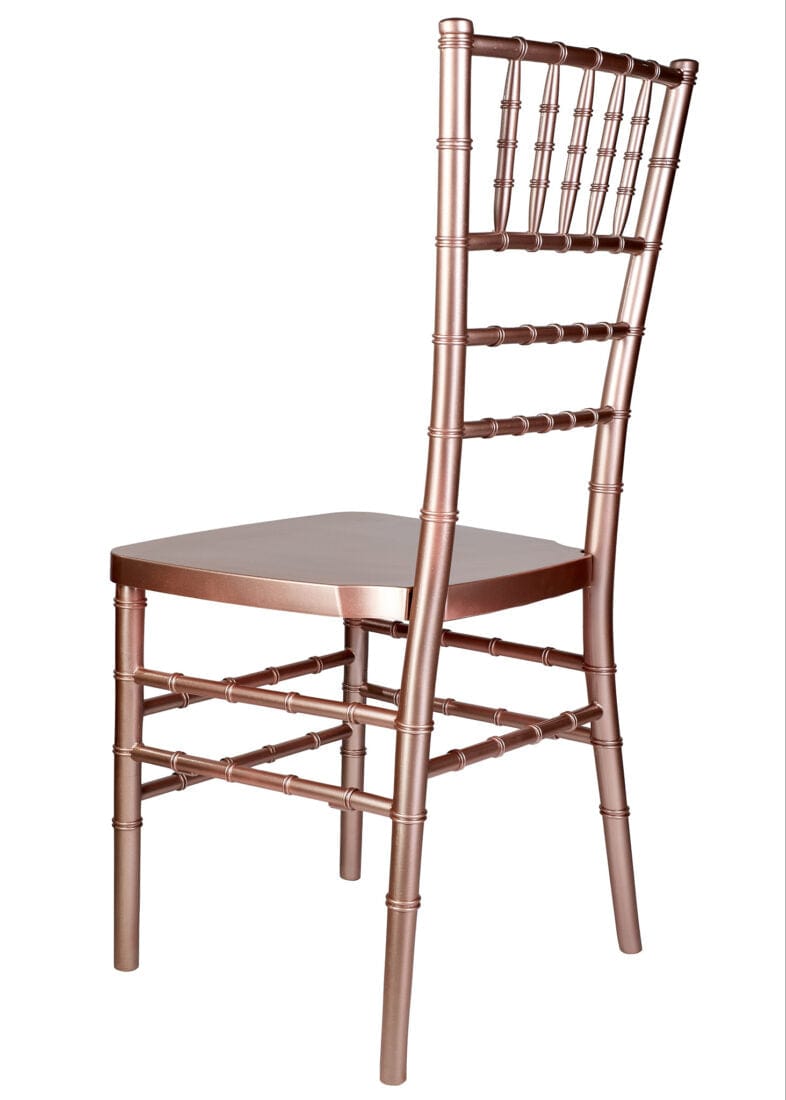 Chivari Sparkling Rose Gold Steel Skeleton™ Resin Chiavari Chair CCRRGSP-STEEL-AX-T