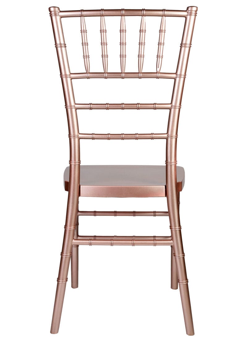 Chivari Sparkling Rose Gold Steel Skeleton™ Resin Chiavari Chair CCRRGSP-STEEL-AX-T