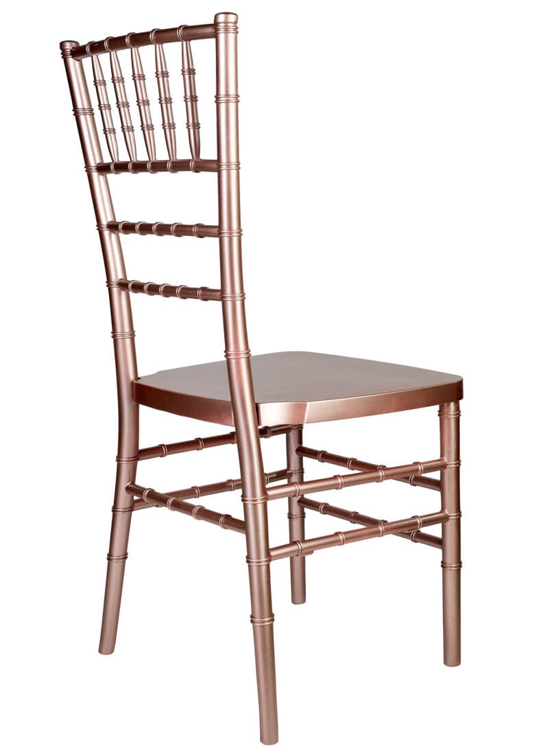 Chivari Sparkling Rose Gold Steel Skeleton™ Resin Chiavari Chair CCRRGSP-STEEL-AX-T