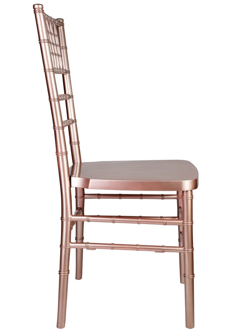 Chivari Sparkling Rose Gold Steel Skeleton™ Resin Chiavari Chair CCRRGSP-STEEL-AX-T