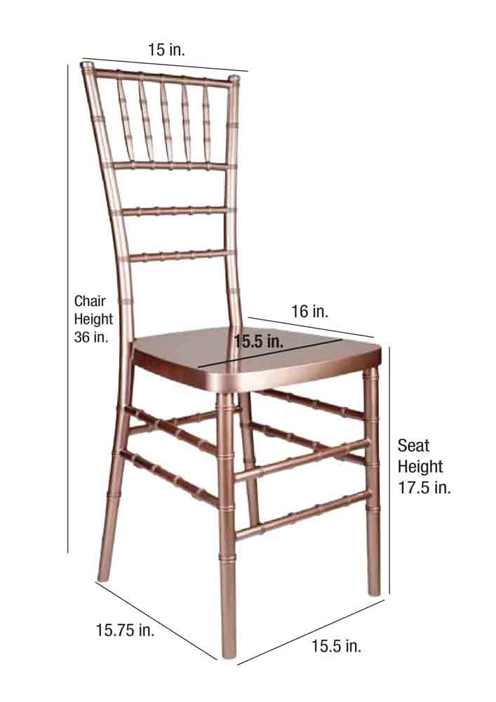 Chivari Sparkling Rose Gold Steel Skeleton™ Resin Chiavari Chair CCRRGSP-STEEL-AX-T