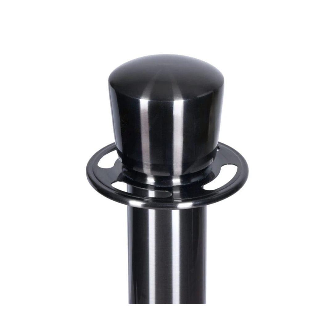 Chivari Black Polished Stanchion, Includes Weighted Base, Base Cover and Pole with Crown STANCHBLK-KT-AX