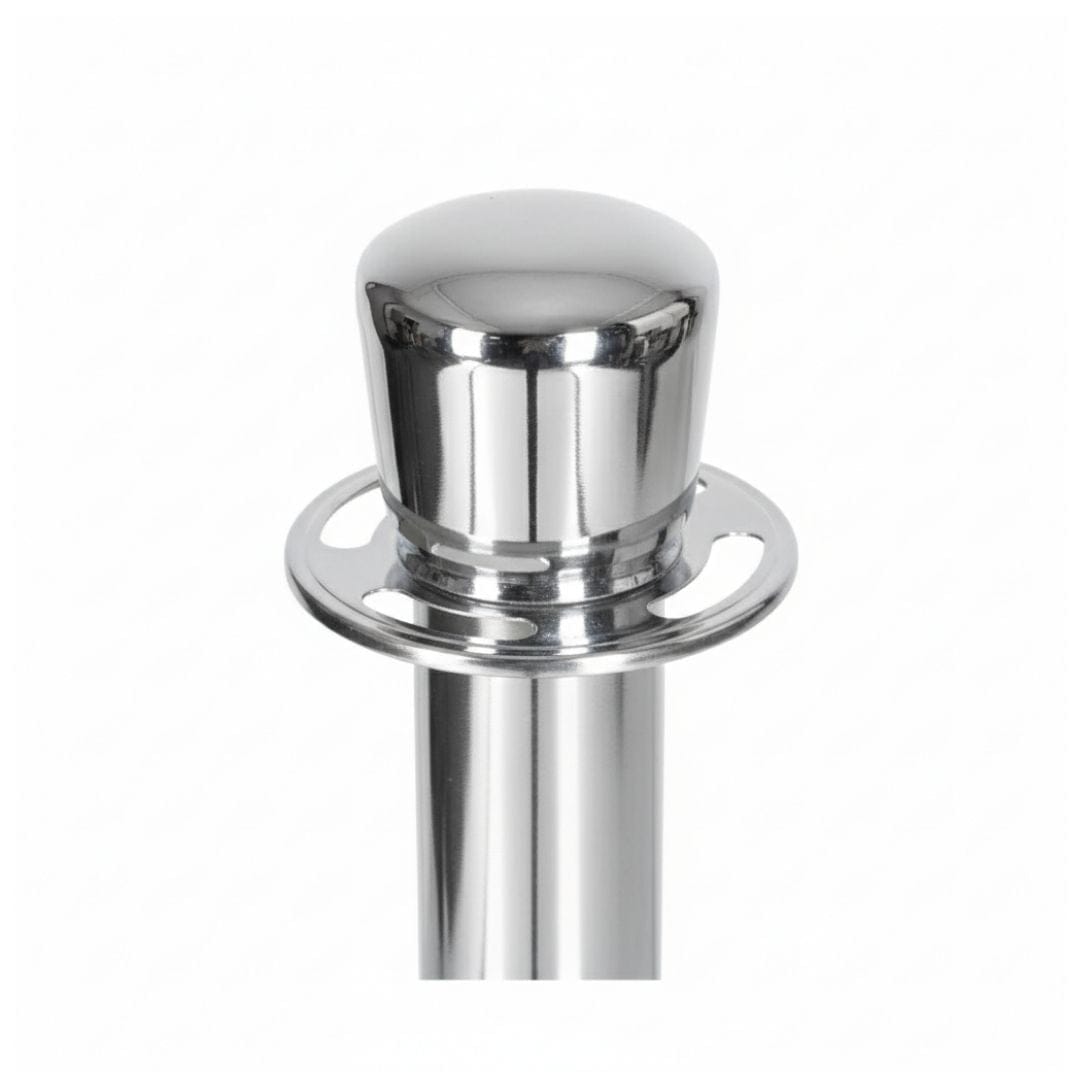 Chivari Chrome Polished Stanchion, Includes Weighted Base, Base Cover and Pole with Crown STANCHCRM-KT-AX