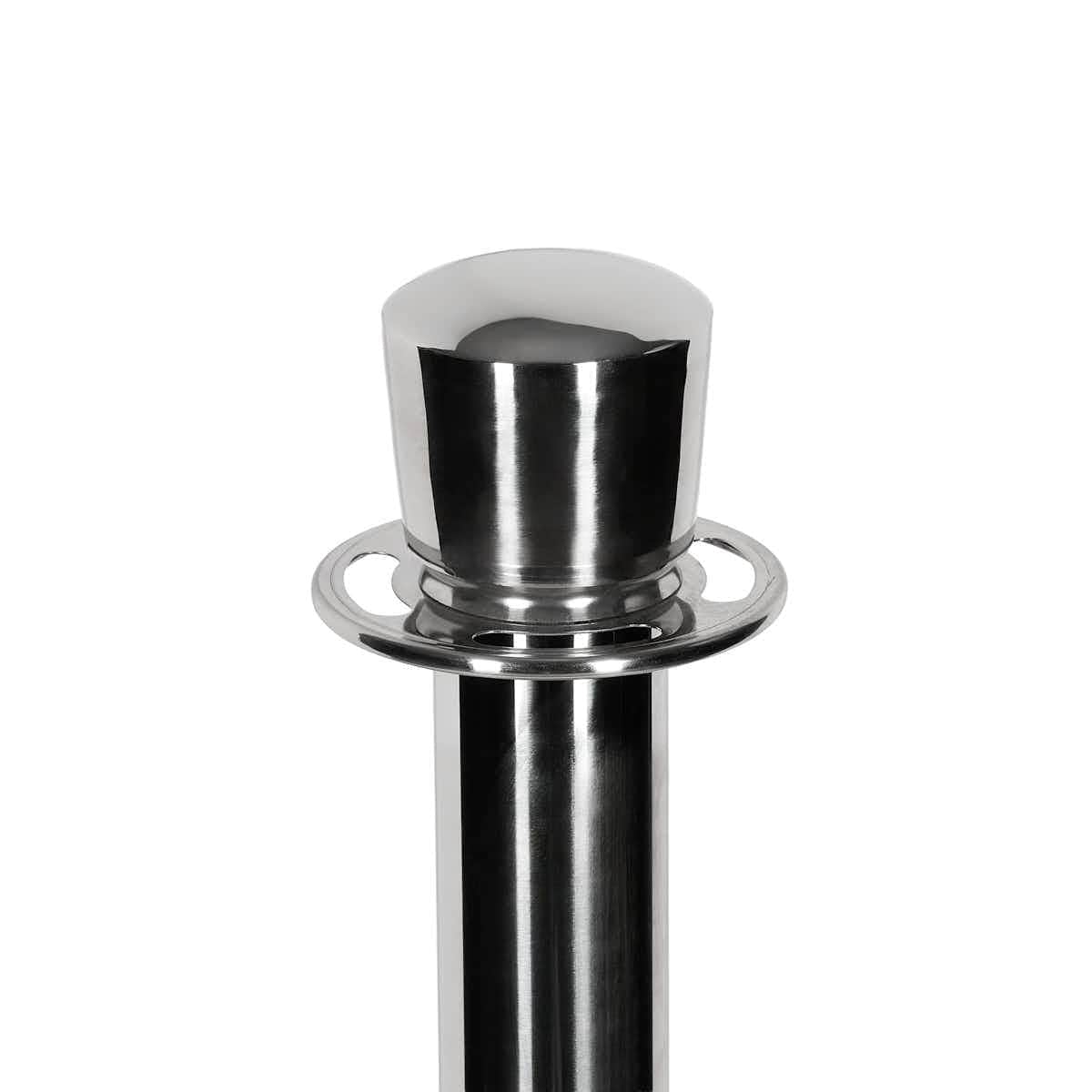 Chivari Chrome Polished Stanchion, Includes Weighted Base, Base Cover and Pole with Crown STANCHCRM-KT-AX