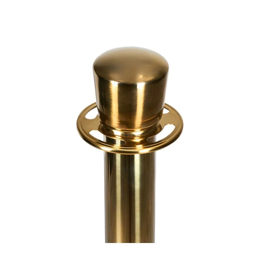 Chivari Gold Polished Stanchion, Includes Weighted Base, Base Cover and Pole with Crown STANCHGLD-KT-AX