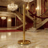 Chivari Gold Polished Stanchion, Includes Weighted Base, Base Cover and Pole with Crown STANCHGLD-KT-AX