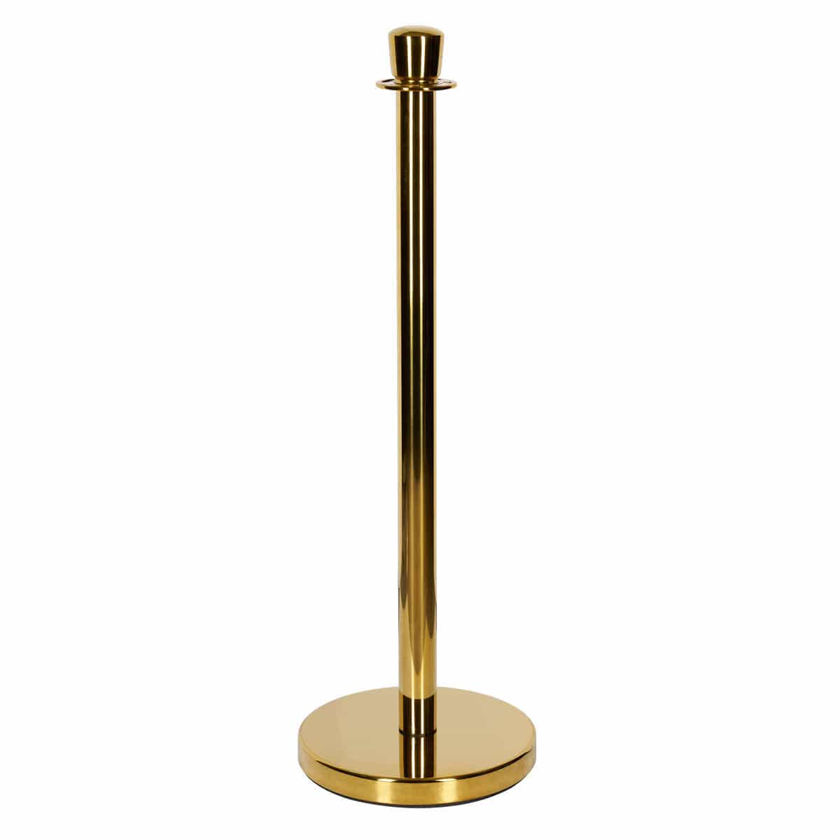 Chivari Gold Polished Stanchion, Includes Weighted Base, Base Cover and Pole with Crown STANCHGLD-KT-AX