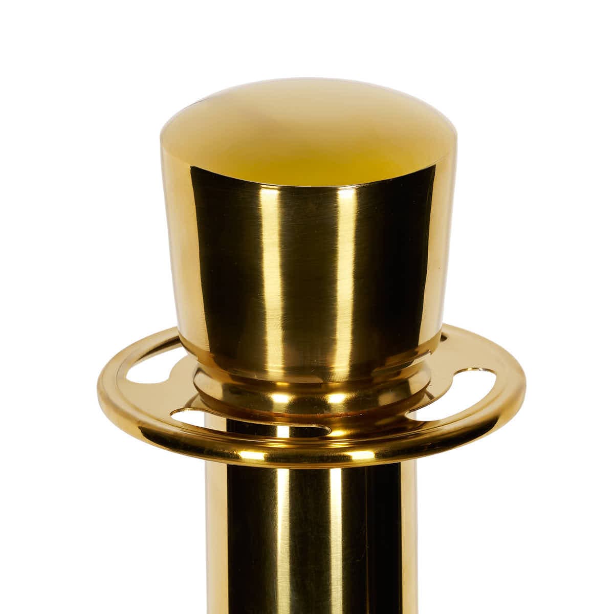 Chivari Gold Polished Stanchion, Includes Weighted Base, Base Cover and Pole with Crown STANCHGLD-KT-AX