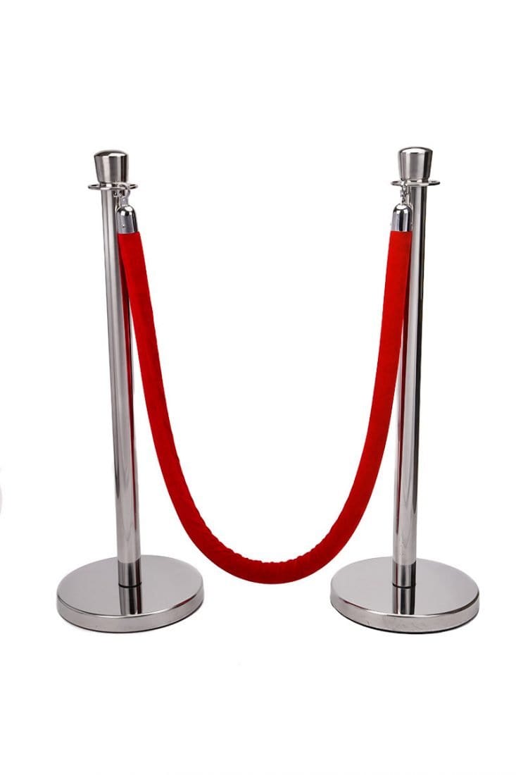Chivari 6 Foot Red Velvet Stanchion Rope STANCHROPERED-CHROME-AX-T