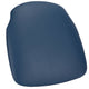 Chivari Navy Blue Vinyl 1.75" Thick Cross Back Cushion with SlipNot™ Technology CUSHX-PANVINNB-SPNT-AX