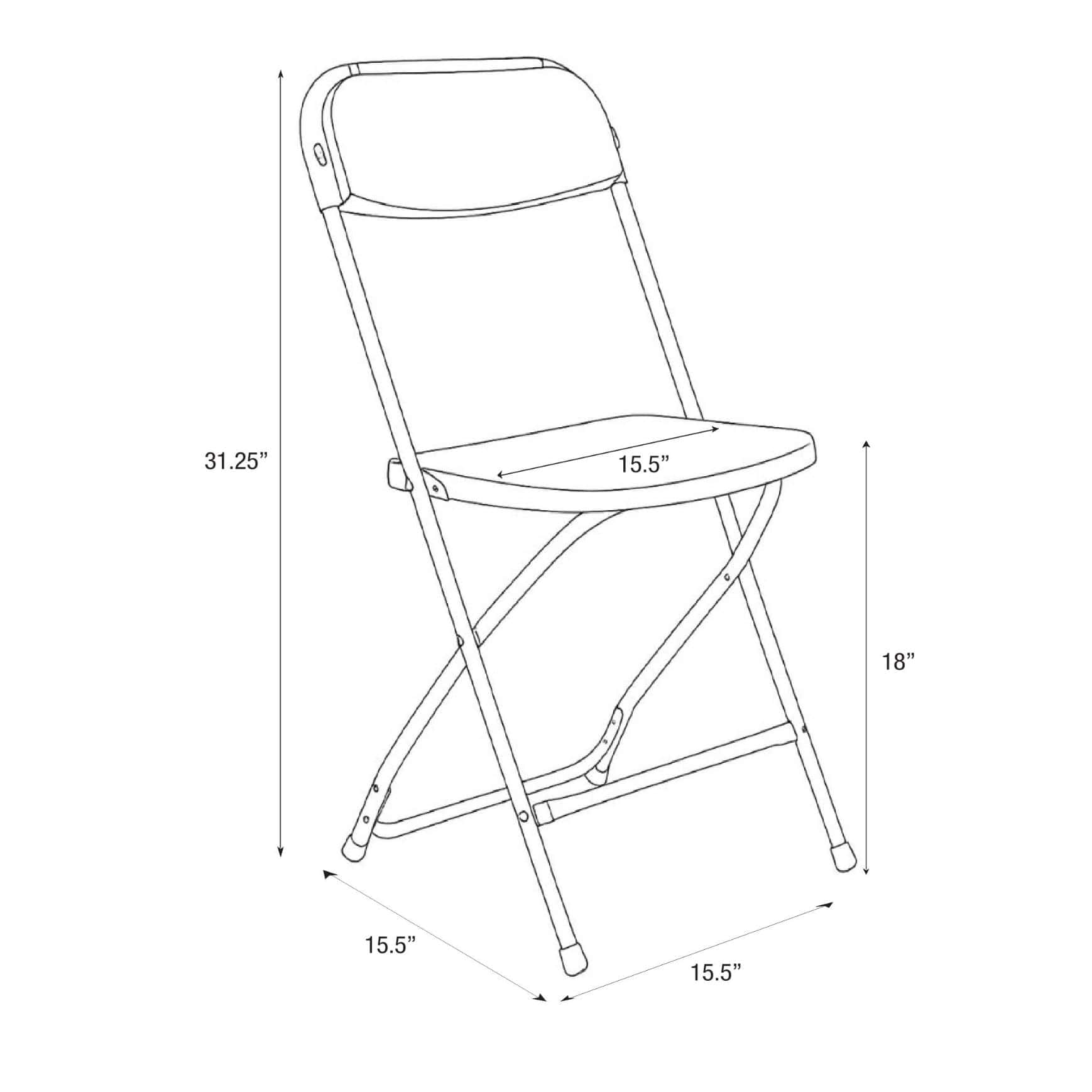 Chivari Black Folding Chair (Steel-Poly Chair) CFPB-CX-T