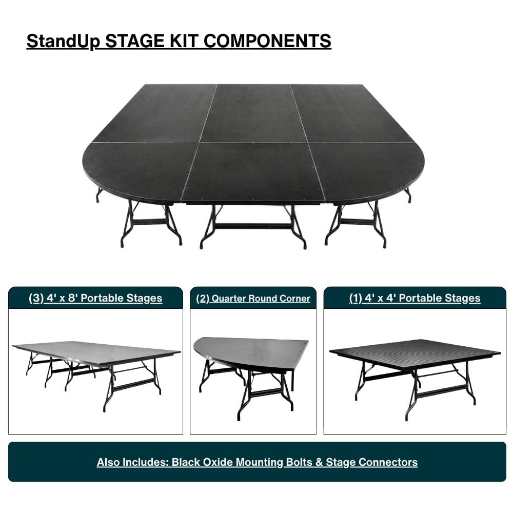 StandUp StandUp 12' x 12' Portable Stage with Round Corners STG-12x12RD-KT