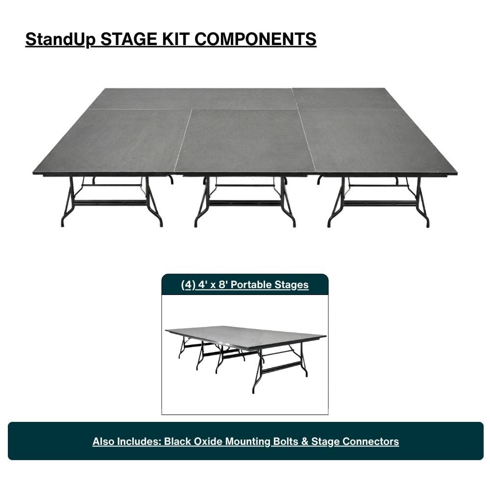 StandUp StandUp 12' x 12' Portable Stage with Square Corners STG-12x12RT-KT