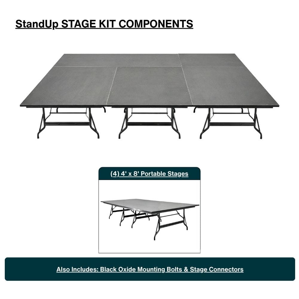 StandUp StandUp 12' x 12' Portable Stage with Square Corners STG-12x12RT-KT