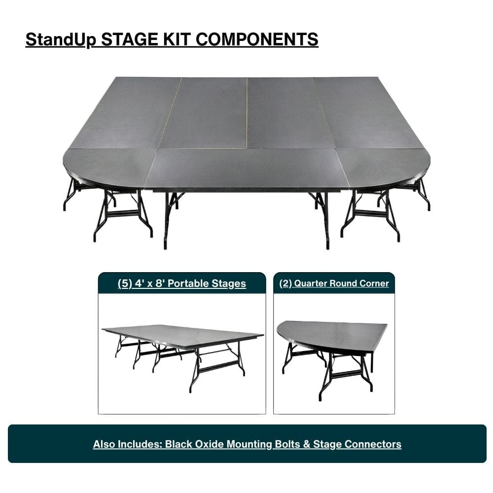 StandUp StandUp 12' x 16' Portable Stage with Round Corners STG-12x16RD-KT