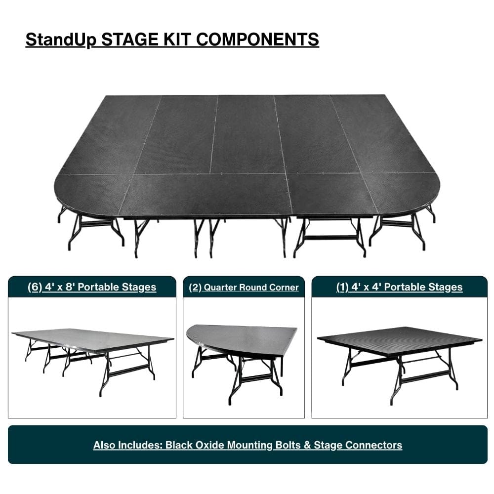 StandUp StandUp 12' x 20' Portable Stage with Round Corners STG-12x20RD-KT