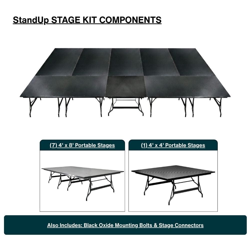 StandUp StandUp 12' x 20' Portable Stage with Square Corners STG-12x20RT-KT