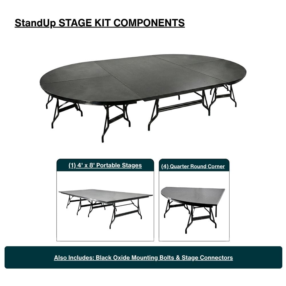StandUp StandUp 8' x 12' Ceremonial Portable Stage with Rounded Corners STG-8x12CER-KT
