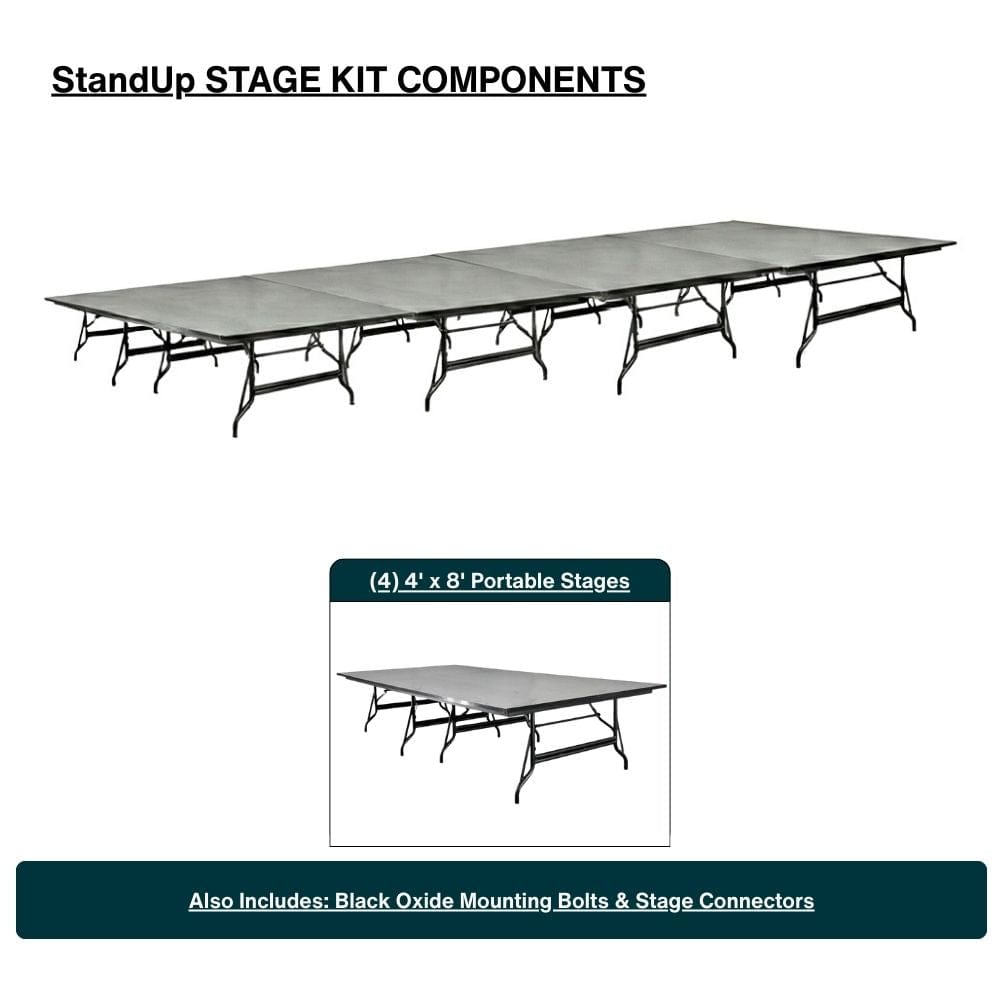 StandUp StandUp 8' x 16' Portable Stage with Square Corners STG-8X16RT-KT