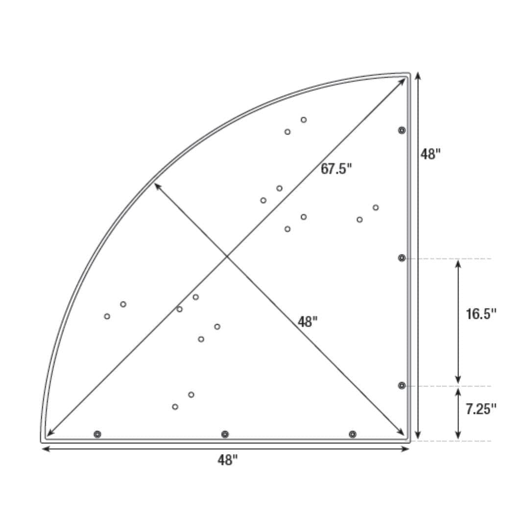 StandUp StandUp 4' x 4' Quarter Round Corner Section STG-QTR4-AX