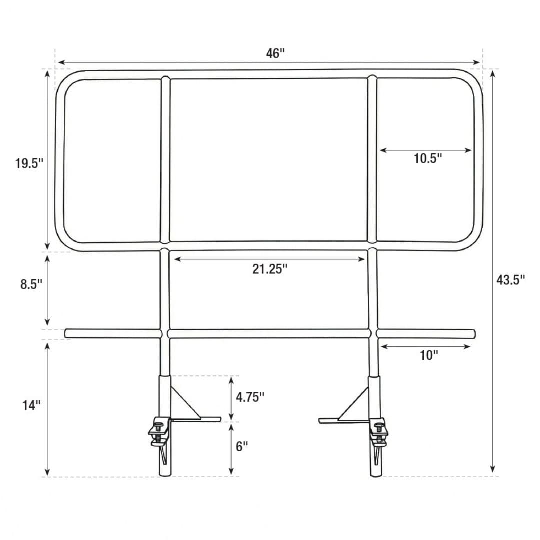 StandUp StandUp 2 Pack 4' High Portable Stage Railing Set - Includes a pair of rail connectors STG-RL36-AX-2