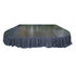 8' Black Stage Skirt 21" High 180 GSM Polyester Linen with 8 Clips